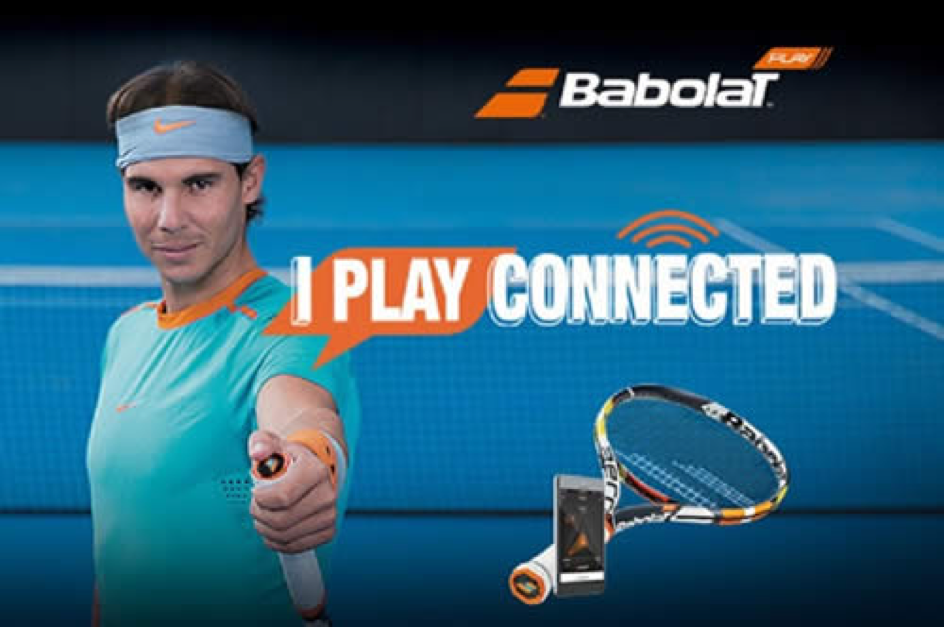 Rafael Nadal is ambassadeur van Babolat’s ‘connected’ Play tennisracket.